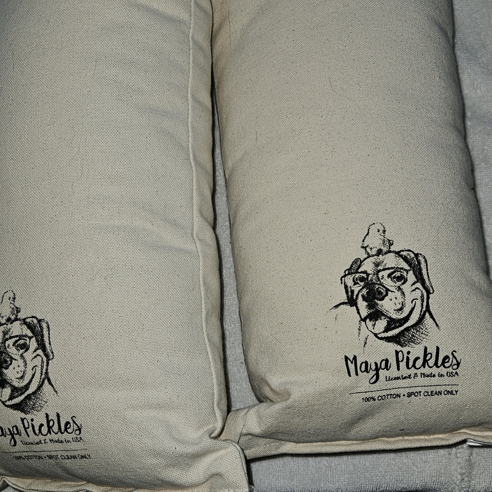 Maya Pickles Cotton Pillow in Black and Cream - Picture 2 of 4
